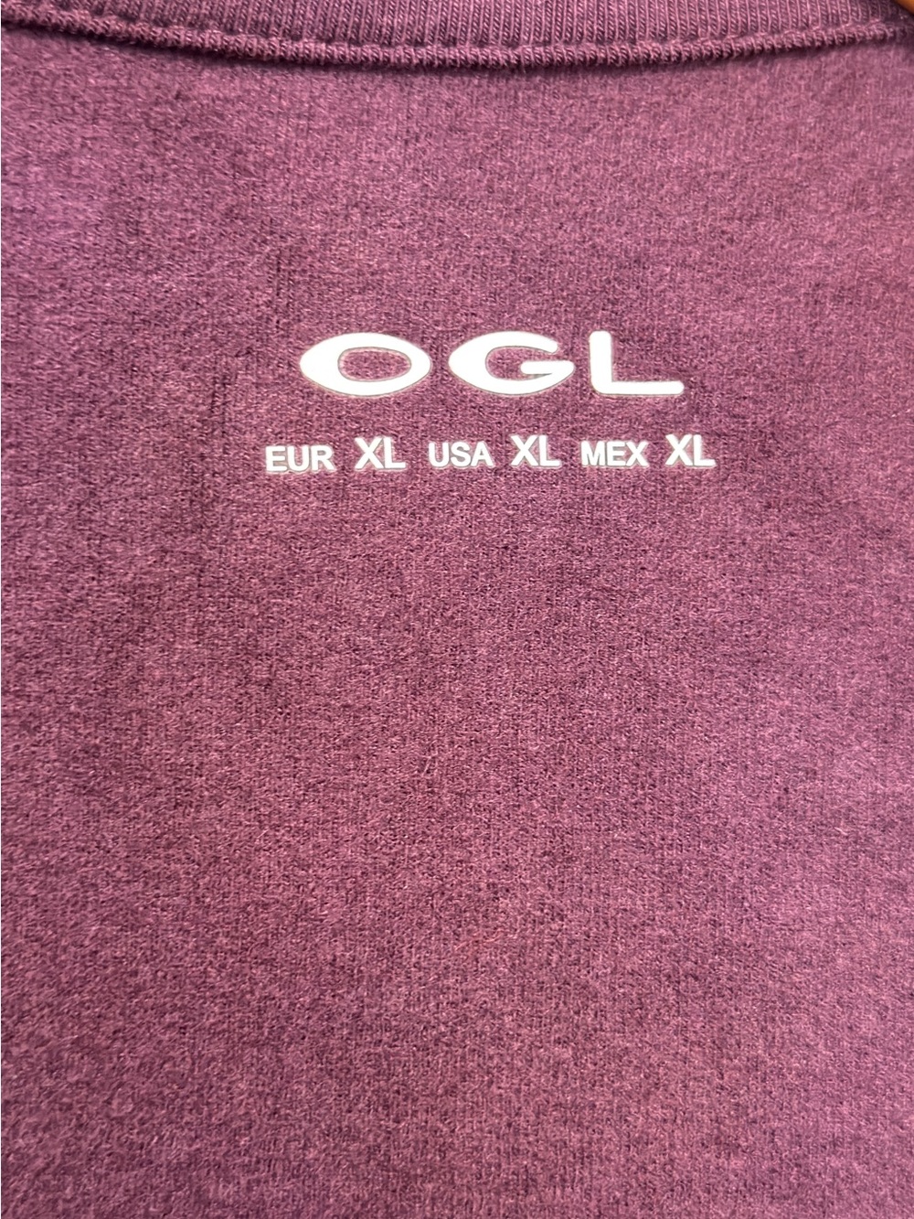 OGLmove Eco Mousse Collared Surplice Faux Wrap Ruched Waist Long Sleeve Dark Fig - Picture 5 of 11